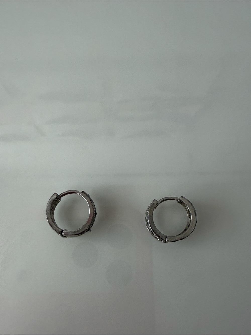 Small Silver Hinged Hoop Earrings